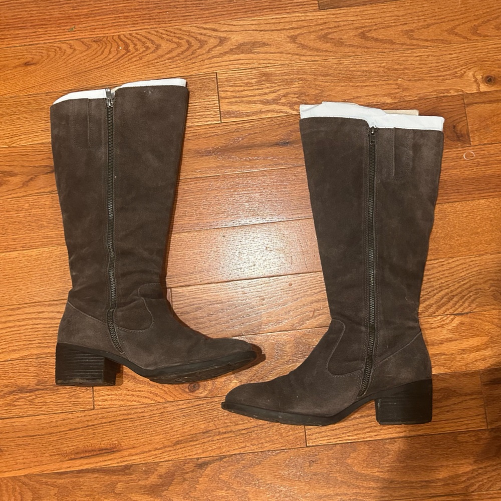 Born Basil Gray Distressed Knee-High Women's Riding Boots